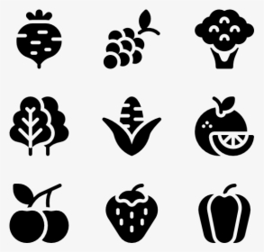 Fruits And Vegetables - Drawing Icon Vector, HD Png Download, Transparent PNG