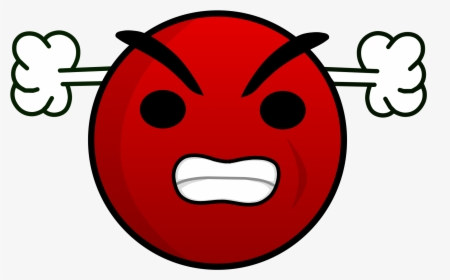Transparent Angry Face Clipart - Red Angry Face Emoticon, HD Png Download, Transparent PNG