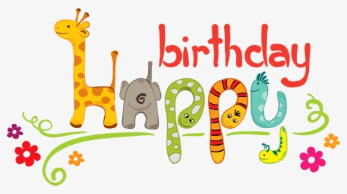 Giraffe Clipart Birthday Happy - Happy Birthday Cute Png, Transparent Png, Transparent PNG