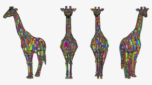 Giraffe, Geometric, 3d, Animal, Abstract, Colorful - Giraffe, HD Png Download, Transparent PNG