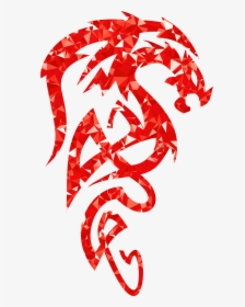 Ruby Tribal Drake Clip Arts - Dragon Black And White Png, Transparent Png, Transparent PNG