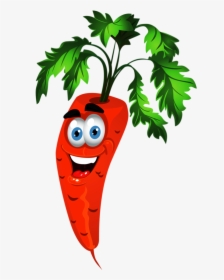 Fruits Clipart Carrot - Animation Fruits And Vegetables, HD Png Download, Transparent PNG