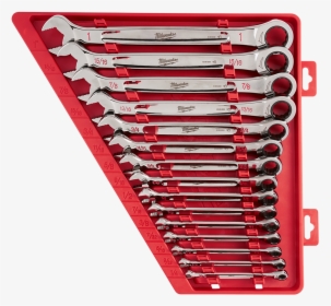 15pc Ratcheting Combination Wrench Set Sae - Milwaukee Ratcheting Wrench Set, HD Png Download, Transparent PNG