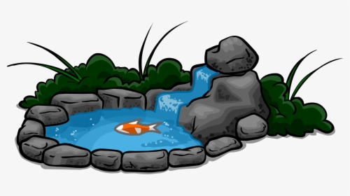 Waterfall Pond Sprite - Cartoon Pond With Waterfall, HD Png Download, Transparent PNG