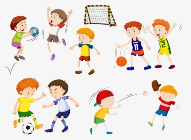 Sports Clipart Vector Hand Painted Kids Space Transparent - Clipart Sports, HD Png Download, Transparent PNG
