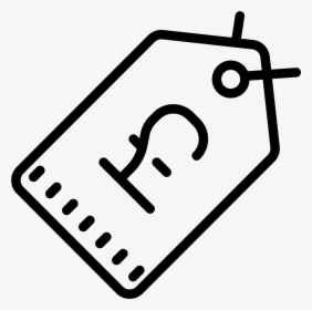 Przywieszka Z Cen Funtach Icon Free Download - Price Tag Black And White, HD Png Download, Transparent PNG
