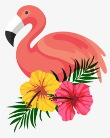 Flamingo With Flowers Clipart, HD Png Download, Transparent PNG