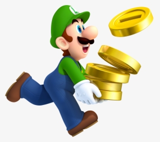 Transparent Gold Coins Clipart - Luigi Super Mario Png, Png Download, Transparent PNG