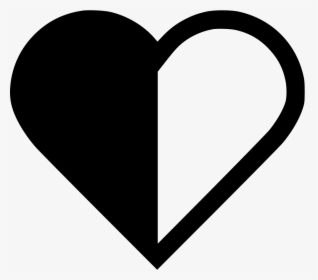 Half Svg Png Free - Half Black White Heart, Transparent Png, Transparent PNG