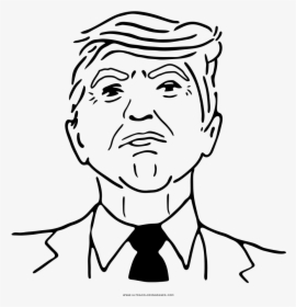 Donald Trump Coloring Page - Donald Trump En Caricatura Para Dibujar, HD Png Download, Transparent PNG