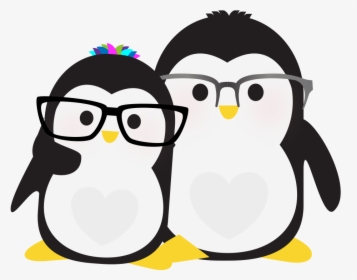An Illustration Of Penguins Wearing Glasses - Penguin With Glasses, HD Png Download, Transparent PNG