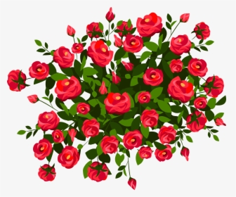 Clipart Flowers Bush - Rose Bush Transparent, HD Png Download, Transparent PNG