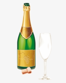 Sparkling Wine From A Bottle Png Image - Green Wine Bottle Png, Transparent Png, Transparent PNG