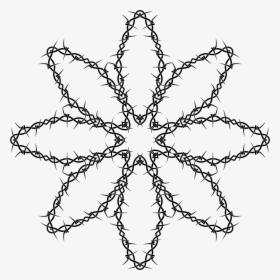 Barbed Wire Ornament Clip Arts - Flower Thick Outline, HD Png Download, Transparent PNG