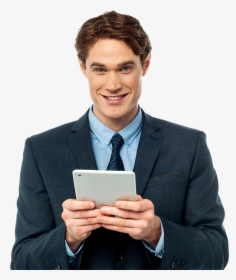 Man With Tablet Png, Transparent Png, Transparent PNG