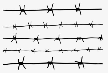 Line,fence,barbed Wire,wire Fencing,parallel - Easy To Draw Barbed Wire, HD Png Download, Transparent PNG