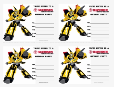 Large Size Of Transformers Happy Birthday Card Ticket - Blank Transformers Invitation Template, HD Png Download, Transparent PNG
