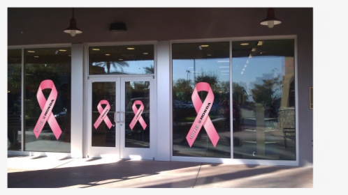 Breast Cancer Ribbon Window Decal Set Of - Breast Cancer Window Display, HD Png Download, Transparent PNG