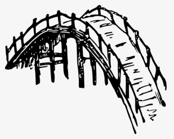 Wooden Bridge - Bridge Png Black And White, Transparent Png, Transparent PNG