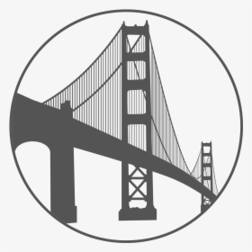 New York Skyline Outline With Bridge , Png Download - Golden Gate Bridge, Transparent Png, Transparent PNG