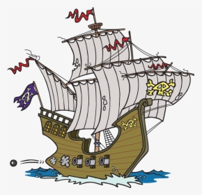 Free Pirate Ship Png - Black And White Clipart Pirate Ship, Transparent Png, Transparent PNG