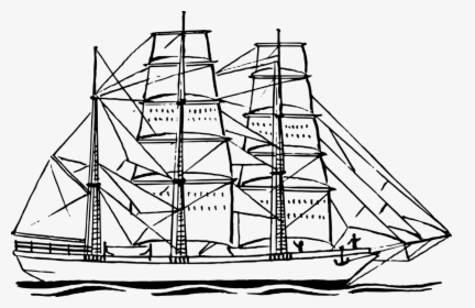 Caravel,baltimore Clipper,victory Ship - Black And White Ship, HD Png Download, Transparent PNG