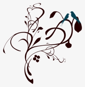 Birds On A Branch Svg Clip Arts - Black And White Wedding Borders, HD Png Download, Transparent PNG