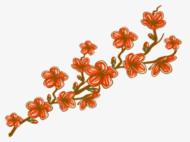 Transparent Cherry Blossom Branch Png - Orange Cherry Blossom Clip Art, Png Download, Transparent PNG