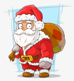 Santa Claus Christmas Illustration - Santa Claus Cartoon Funny, HD Png Download, Transparent PNG