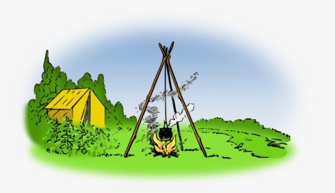 Grass,tree,camping - Camping Drawing Png, Transparent Png, Transparent PNG