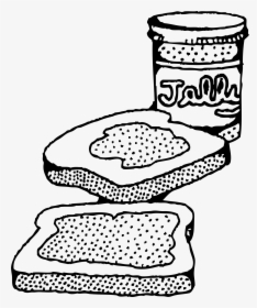 Pb&j Sandwich Clip Arts - Peanut Butter And Jelly Sandwich Clip Art Black And, HD Png Download, Transparent PNG