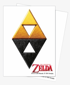 65 Sleeves Zelda Trading Cards White Front Triforce - Legend Of Zelda A Link Between Worlds Triforce, HD Png Download, Transparent PNG