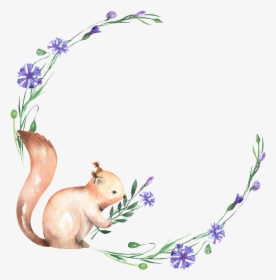 This Graphics Is Hand Painted Smelling Squirrel Png - Squirrel Smelling Flower Clipart, Transparent Png, Transparent PNG