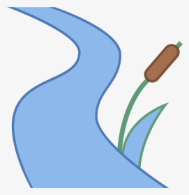 A Winding Creek Next To A Tuft Of Tall Grass And A - River Clipart Transparent, HD Png Download, Transparent PNG