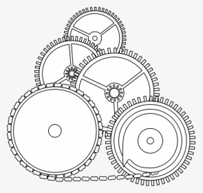 Gears In 2d Clip Arts - Gear Drawing Clipart, HD Png Download, Transparent PNG