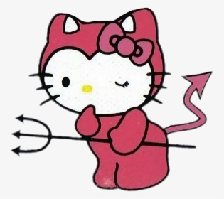 #cute #sanrio #hello #kitty #devil #demon #dressup - Devil Hello Kitty, HD Png Download, Transparent PNG