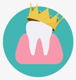 Transparent Pink Crown Png - Tooth With Crown Png, Png Download, Transparent PNG