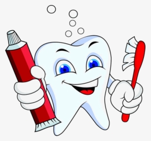 Brush Teeth X Cartoon Tooth Toothpaste Toothbrush Transparent - Dental Clipart, HD Png Download, Transparent PNG