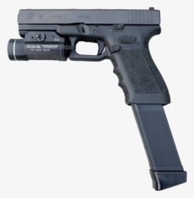 Pistol Glock 17 Firearm Glock - Glock With Extended Clip Transparent, HD Png Download, Transparent PNG