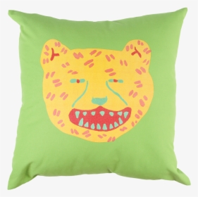 Green Cheetah Pillow - Orange Pillow Png, Transparent Png, Transparent PNG