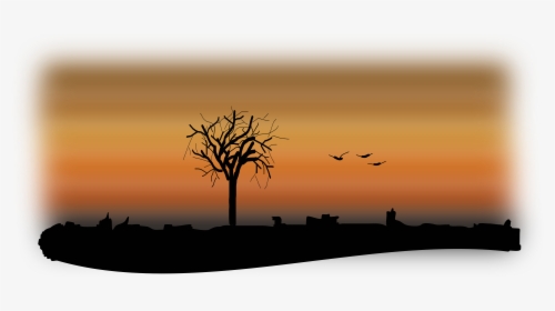 Fall Silhouette Clip Arts - Birds In The Sunset Drawing, HD Png Download, Transparent PNG