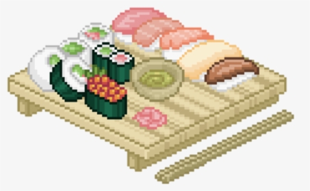 #sushi #pixel #tumblr #cute #png #pastel #pink - Pixel Sushi Transparent Background, Png Download, Transparent PNG