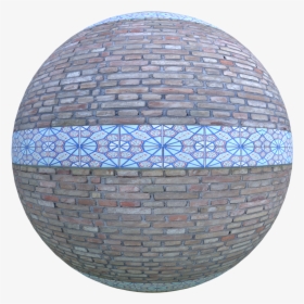 Seamless Brick Wall With Blue Ceramic - Cobblestone, HD Png Download, Transparent PNG
