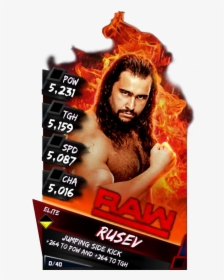 Supercard Rusev S3 Elite Raw - Seth Rollins Wwe Supercards, HD Png Download, Transparent PNG