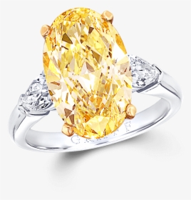 Yellow Oval Engagement Rings, HD Png Download, Transparent PNG