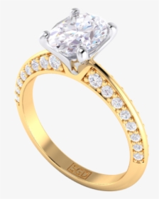 Knife Edge Pave Oval Engagement Ring, HD Png Download, Transparent PNG