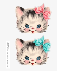 Vintage Kitten Clipart, HD Png Download, Transparent PNG