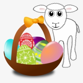 Funny Lamb With Easter Eggs In A Basket - Easter Bunny Clear Background, HD Png Download, Transparent PNG
