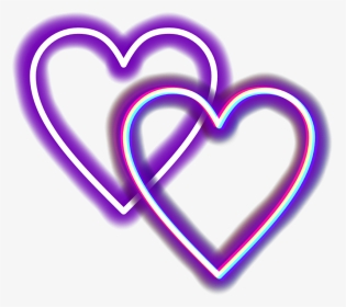 #mq #purple #glitch #neon #hearts - Transparent Purple Neon Heart, HD Png Download, Transparent PNG