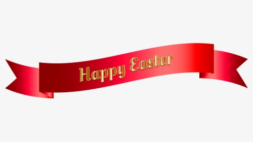 Red Happy Easter Banner Png Clip Art Image - Signage, Transparent Png, Transparent PNG